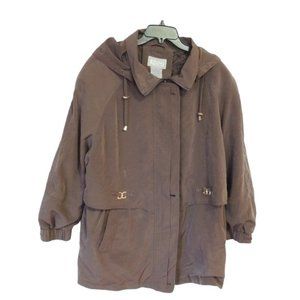 NY Classic Women's Brown Light Weight Winter Coat Size 18/20